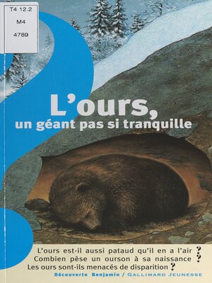 cover image of L'ours, un géant pas si tranquille